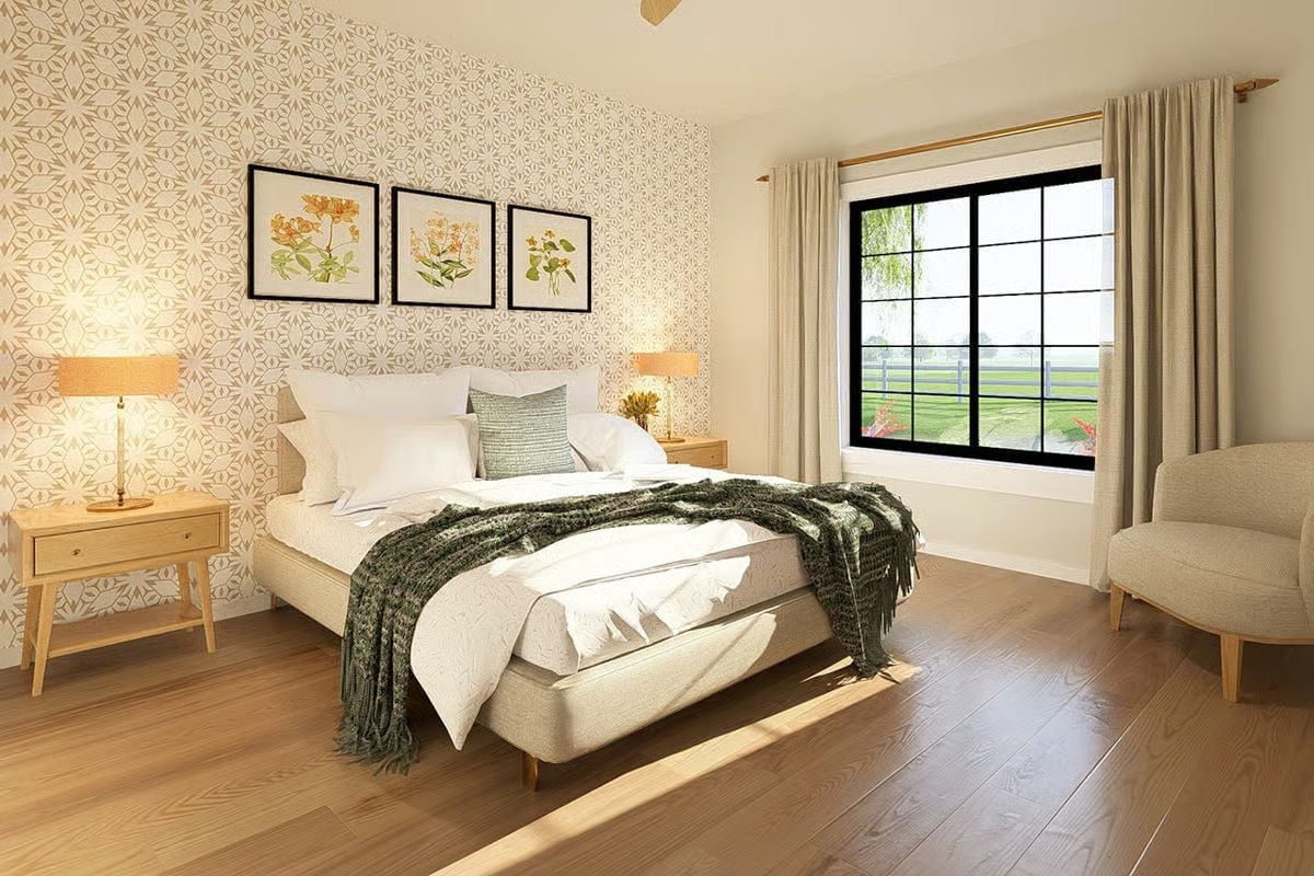 Botanical Prints and a Geometric Accent Wall That Know Exactly What They're Doing
