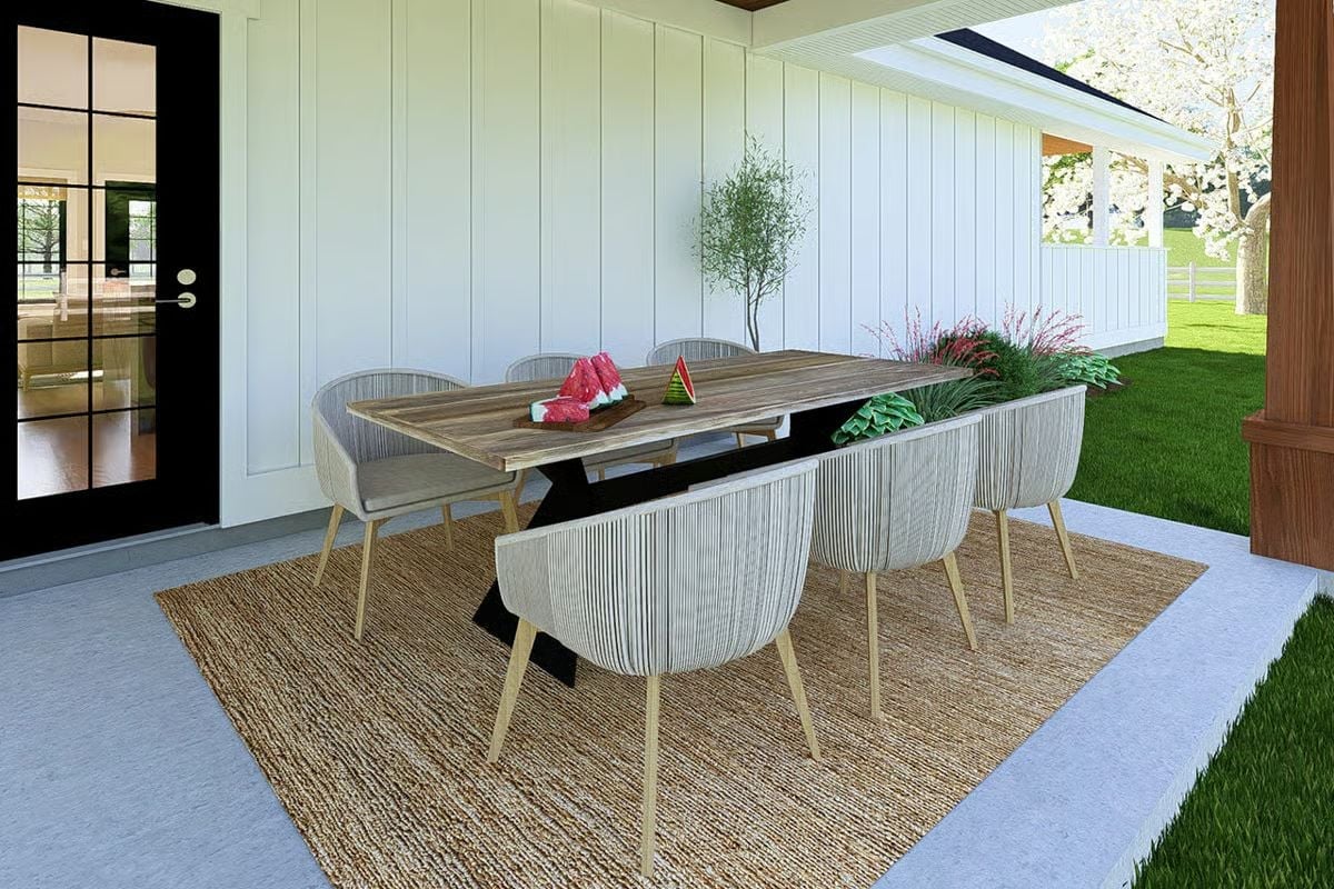 Woven Rope Chairs and Watermelon Slices That Make a Covered Patio Feel Like Summer