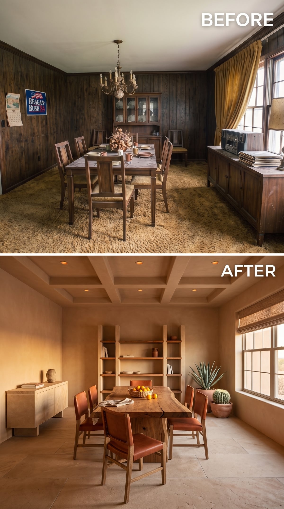 Adobe Plaster and Live-Edge Oak Bring the Heat Back to the Table