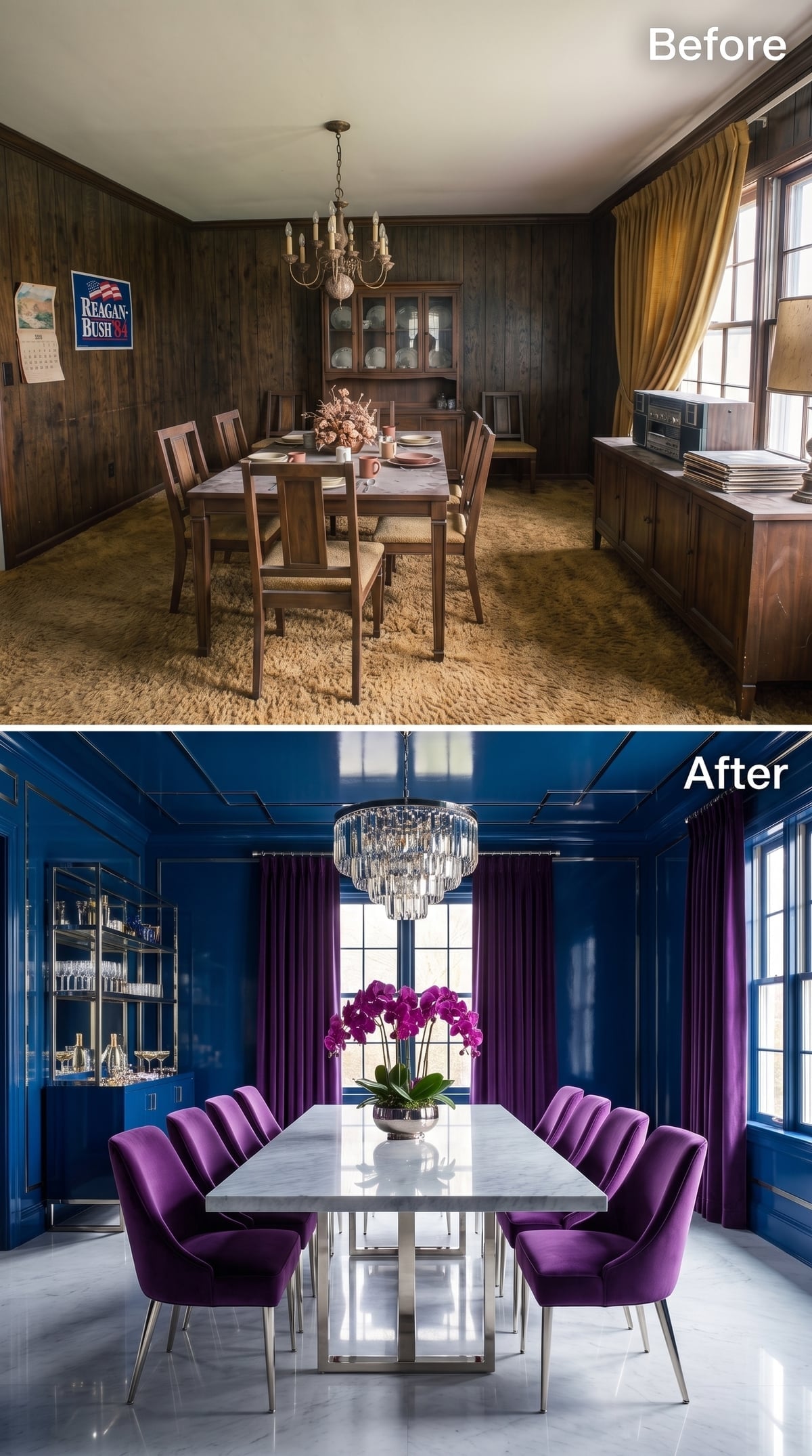 Cobalt and Purple: A Dining Room That Won't Lower Its Voice