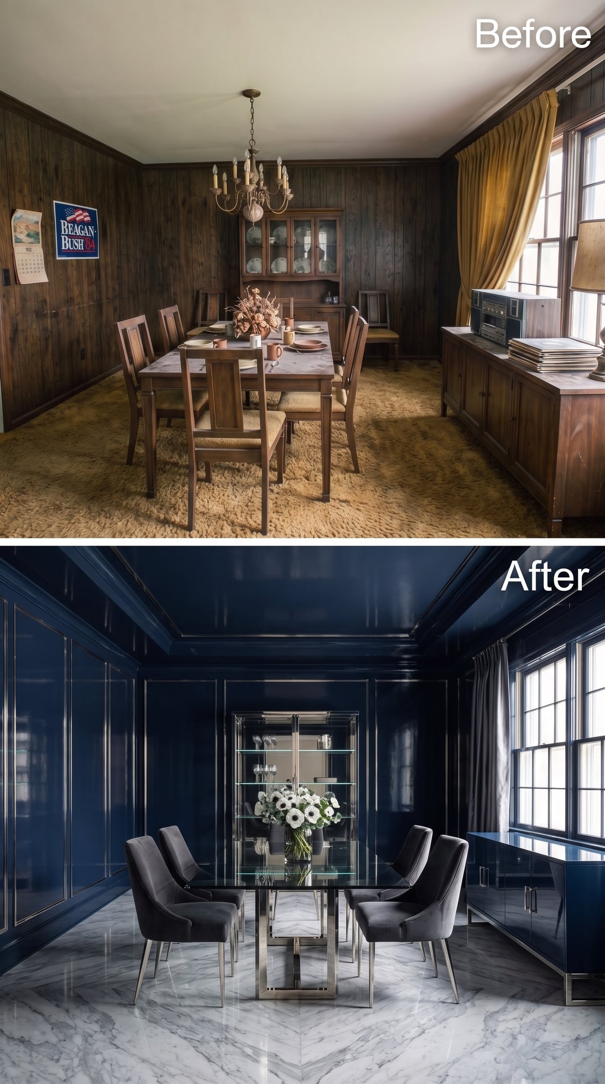 Navy Lacquer, Chrome, and the China Hutch Reconsidered