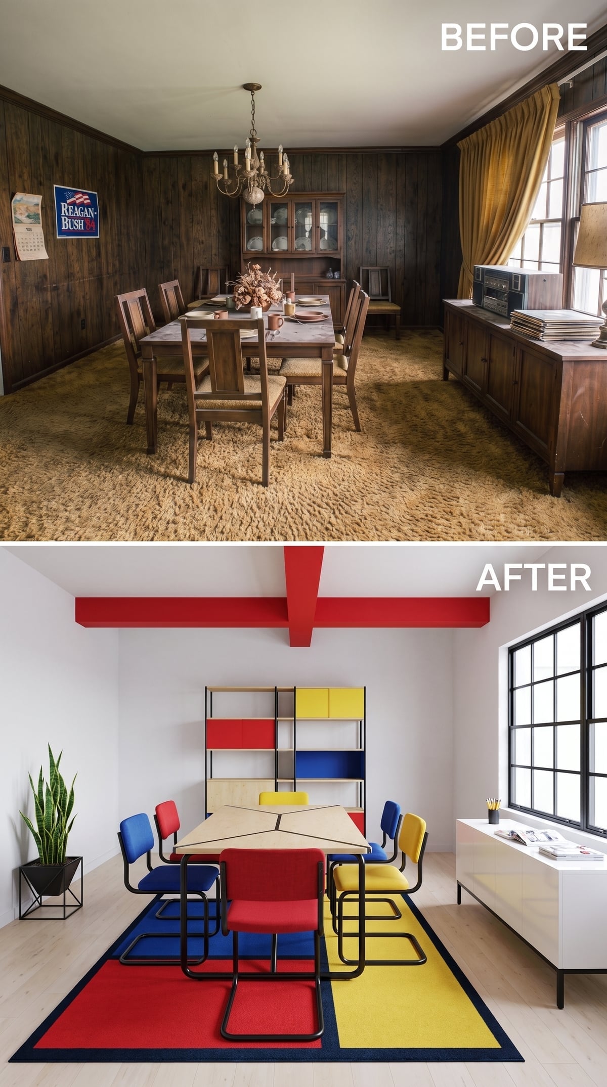 Mondrian Comes to Dinner: Red Beams, Primary Colors, Zero Apologies