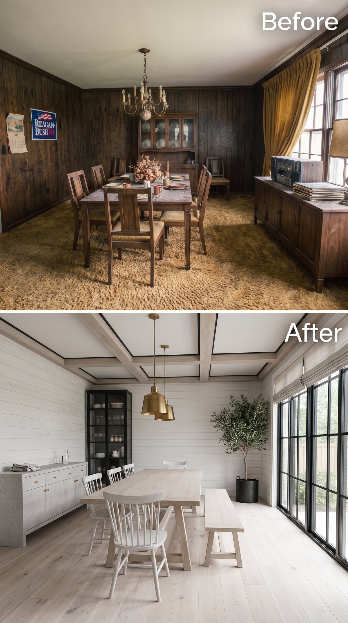 White Shiplap and Monumental Windows Let the Daylight In