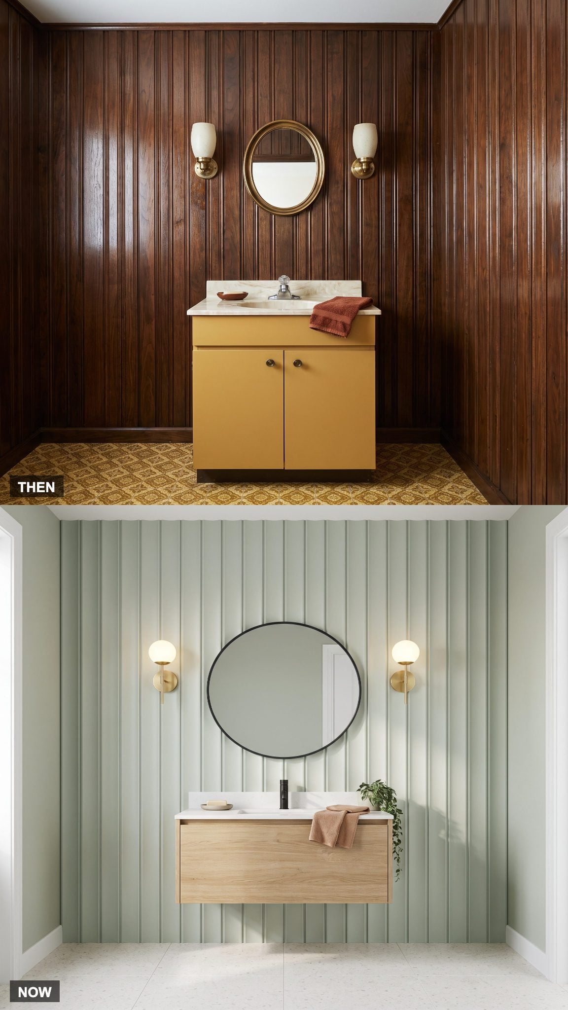 Wood Paneling Becomes Painted Fluting