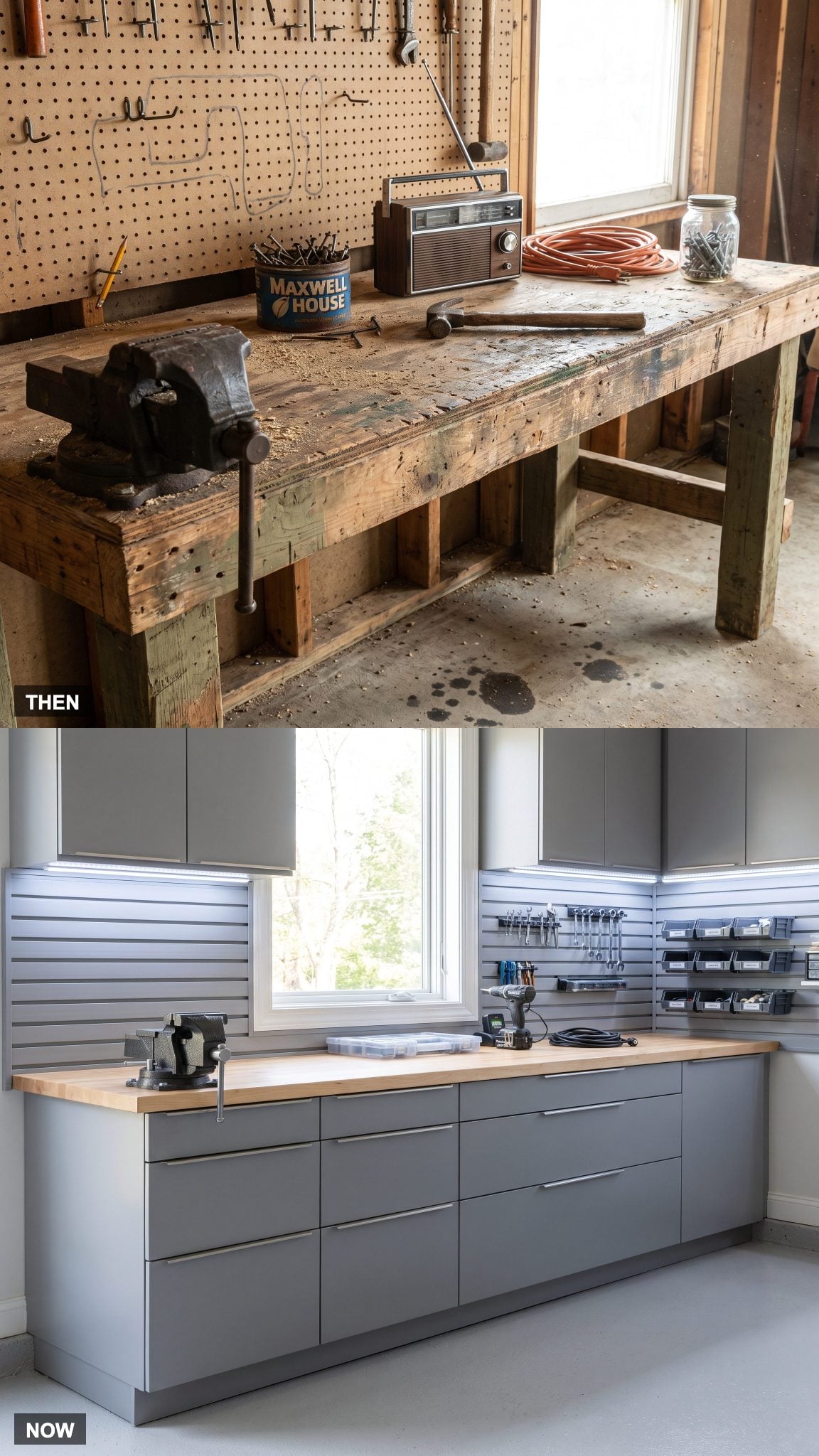 The Workbench: Homemade Two-by-Fours vs. Integrated Cabinet System