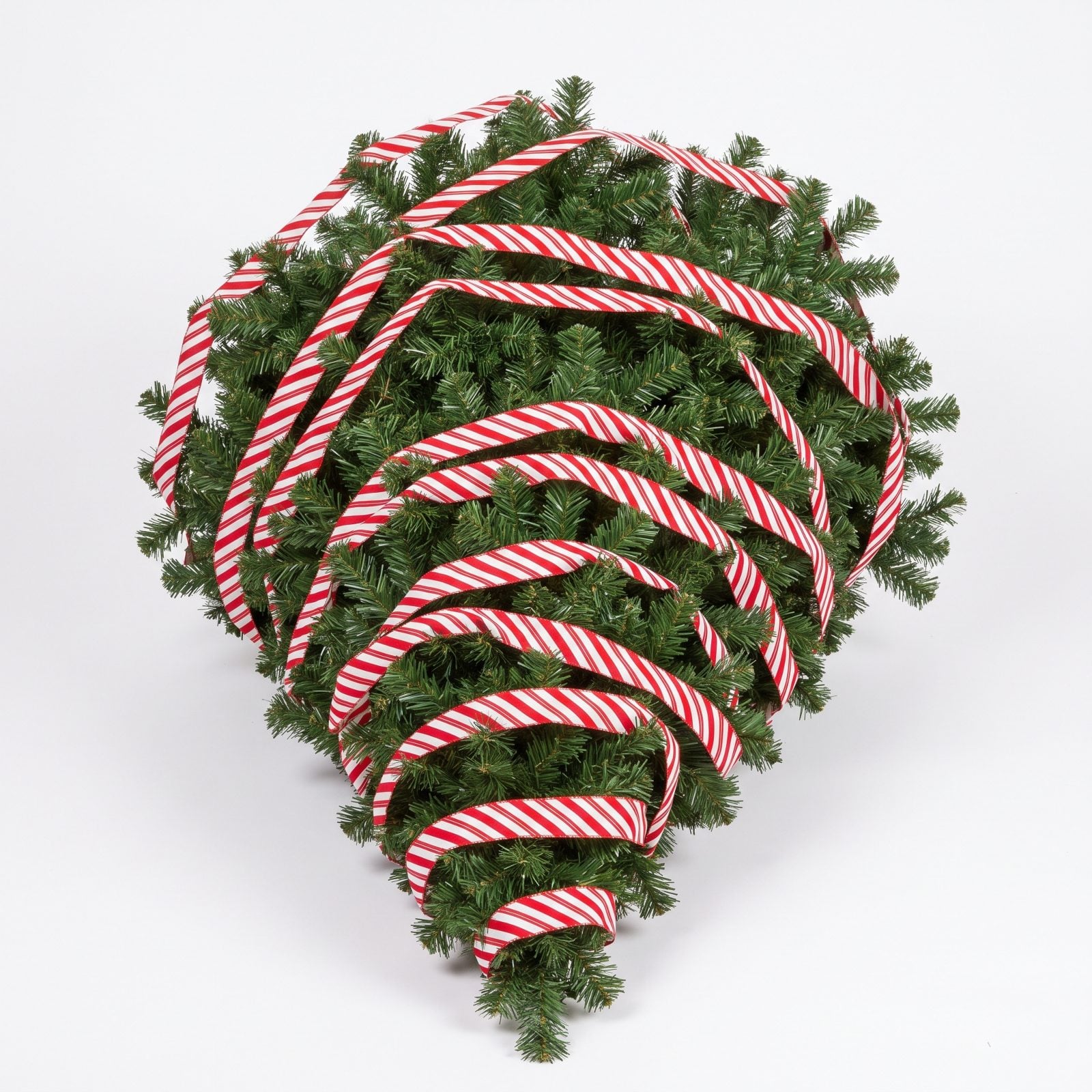 Wrapping Ribbon Like Tight Stripes Around the Tree