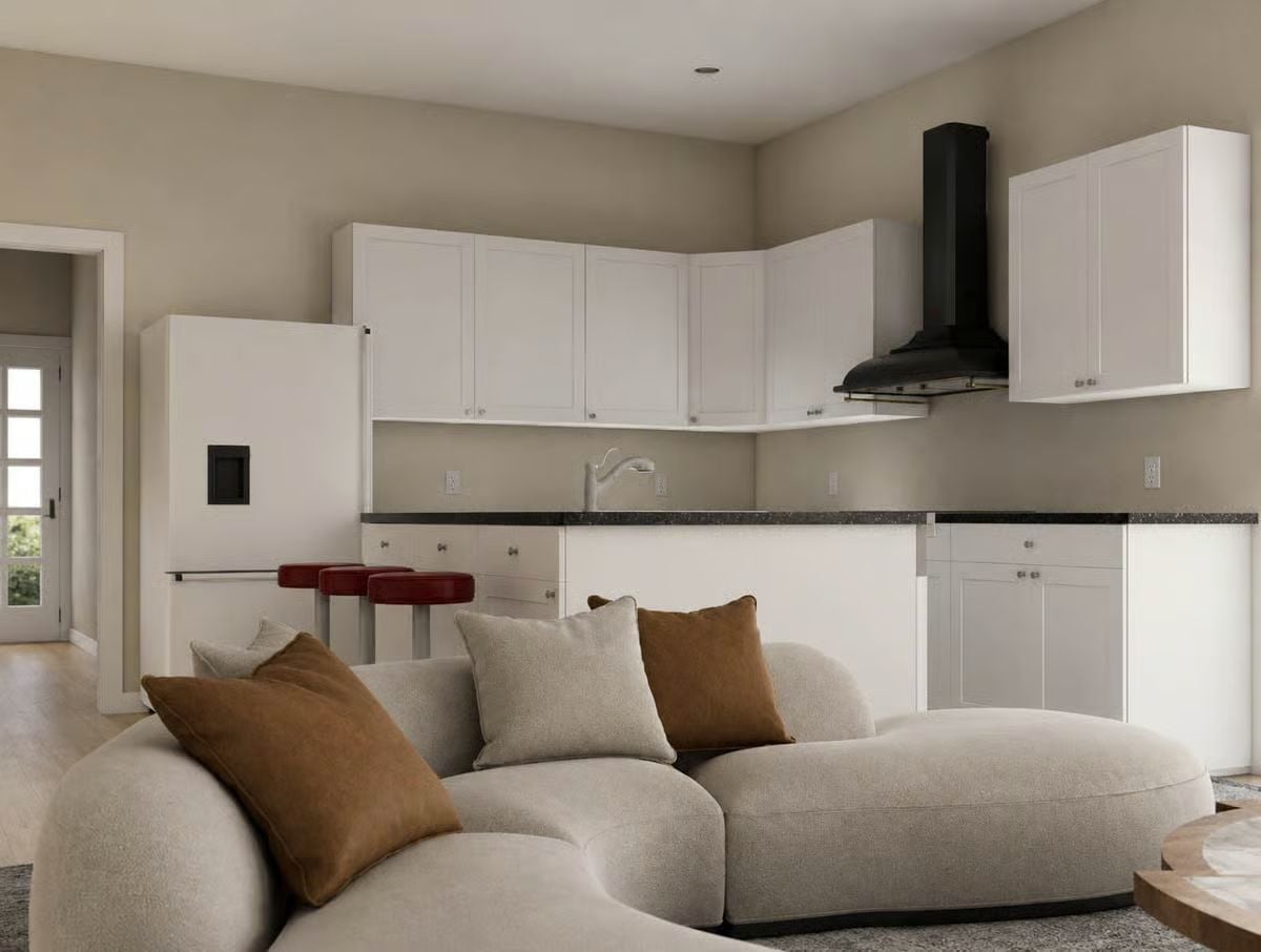 Open-Plan Kitchen Where the Range Hood Does the Heavy Lifting