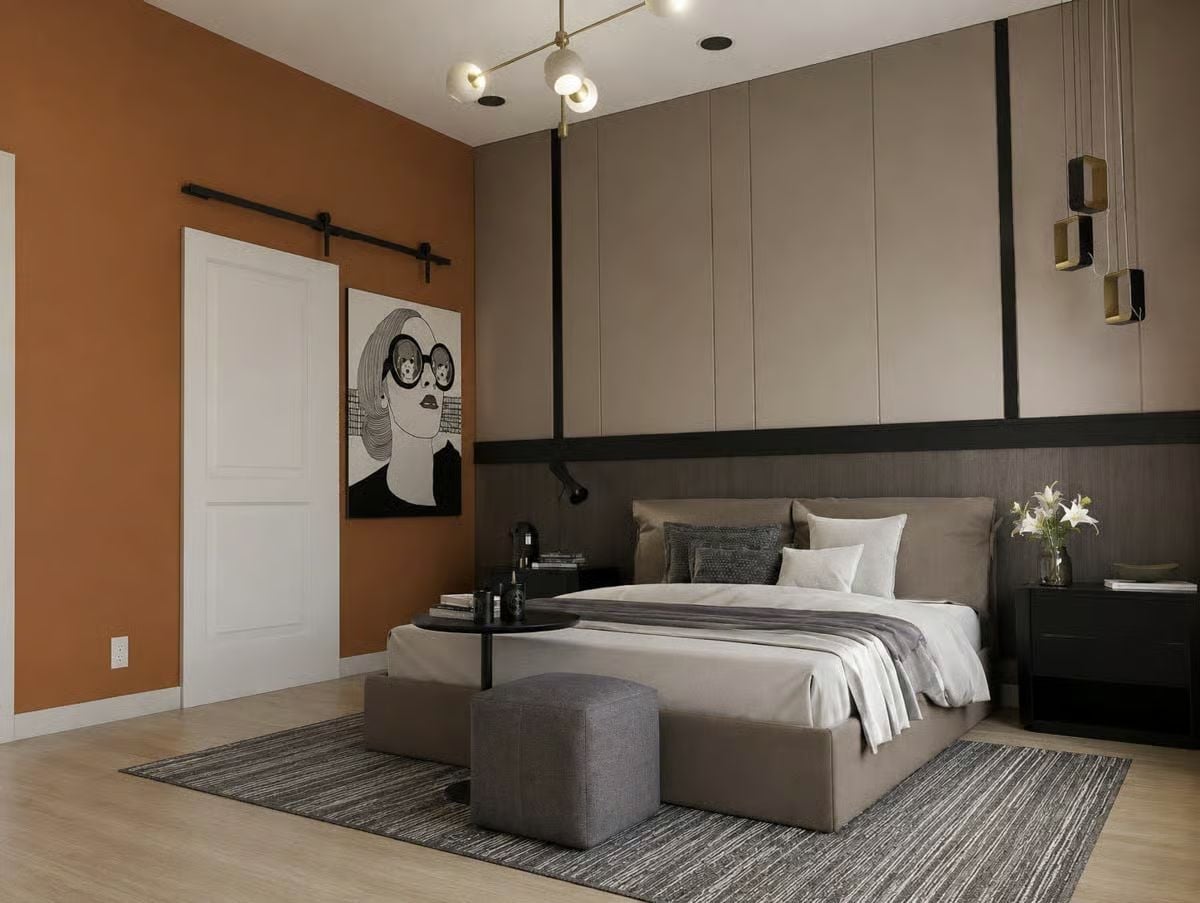 Terracotta Walls and a Sliding Door That Borrow From Two Different Playbooks