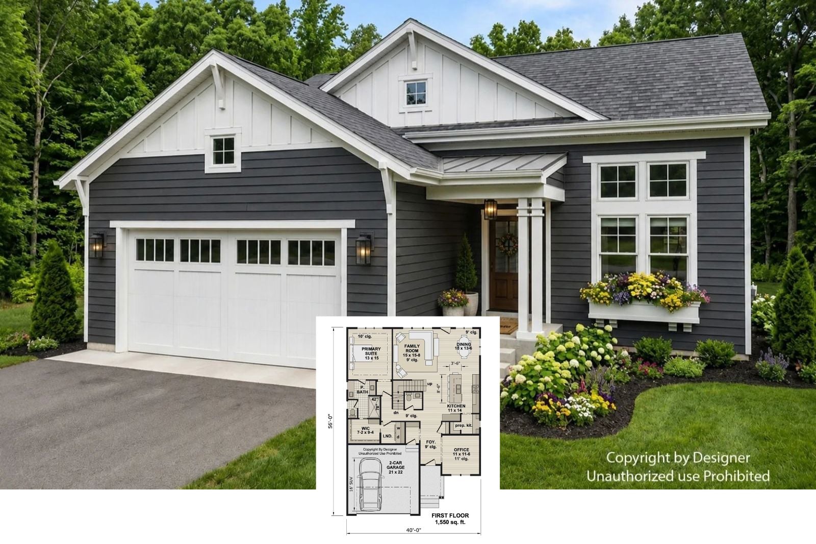 Ashford 3-Bedroom Modern Farmhouse Layout with Main-Floor Primary (2,083 Sq. Ft. Floor Plan)