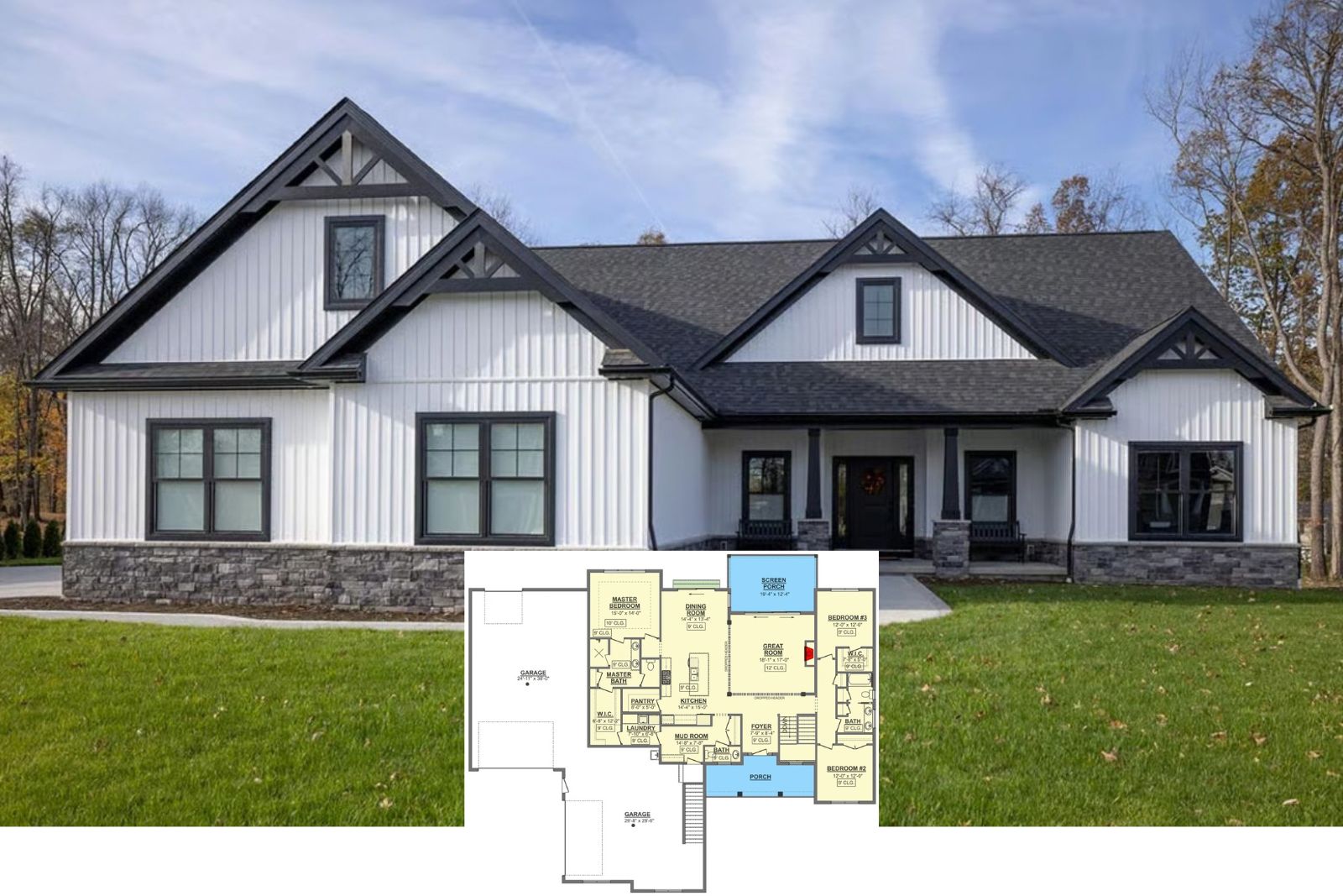 The Danforth 3-Bedroom Craftsman House Plan with 3-Car Garage (2,321 Sq. Ft. Floor Plan)
