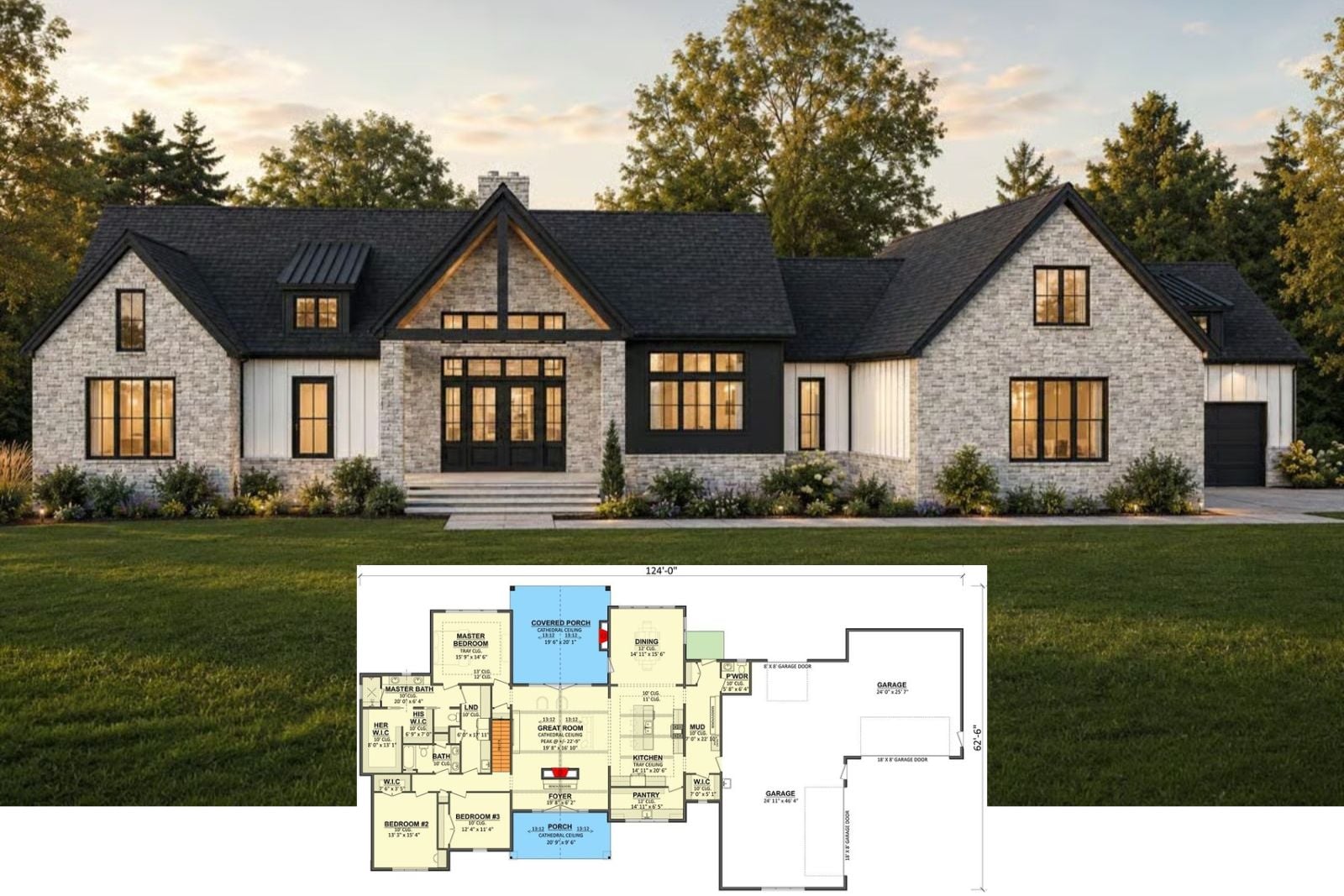 Get a Look at The Brennan 3-Bedroom Modern Farmhouse Layout with 4-Car Garage (2,882 Sq. Ft. Floor Plan)