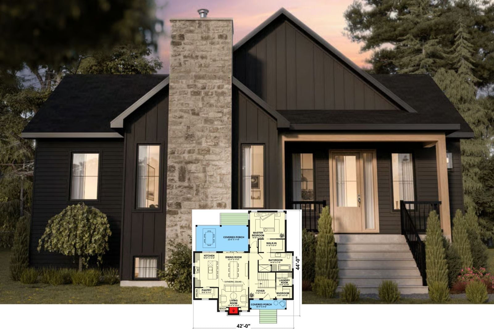 Midnight Pine 3-Bedroom Transitional Farmhouse Layout with Finished Basement (2,400 Sq. Ft. Floor Plan)