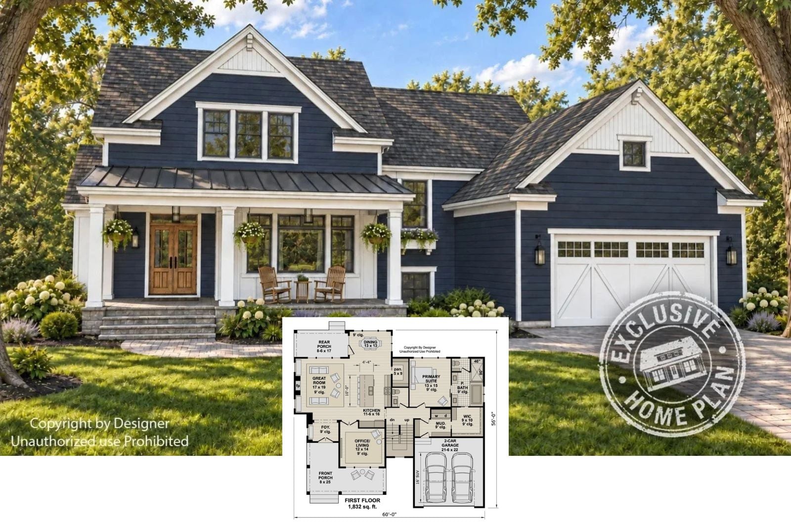 Bluehaven 4-Bedroom Farmhouse Layout with Loft (3,022 Sq. Ft. Floor Plan)