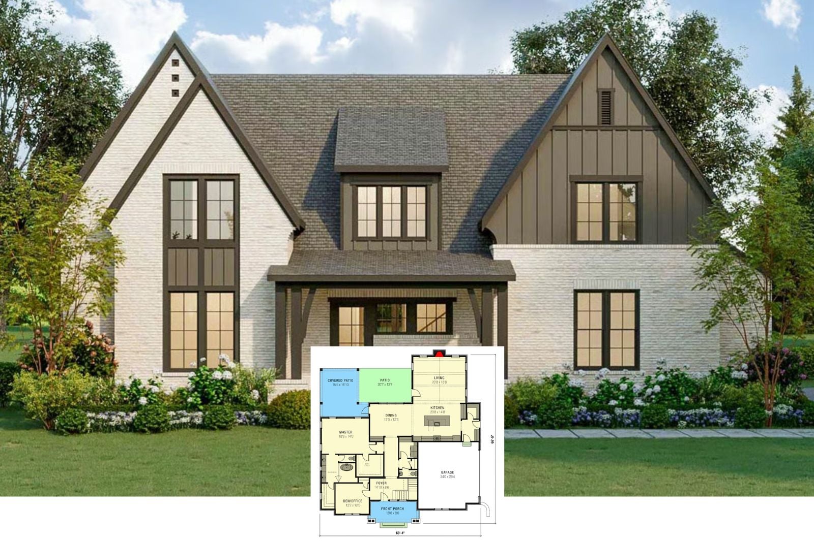 The Hawksley 4-Bedroom Modern Tudor House Plan with Loft (3,665 Sq. Ft. Floor Plan)