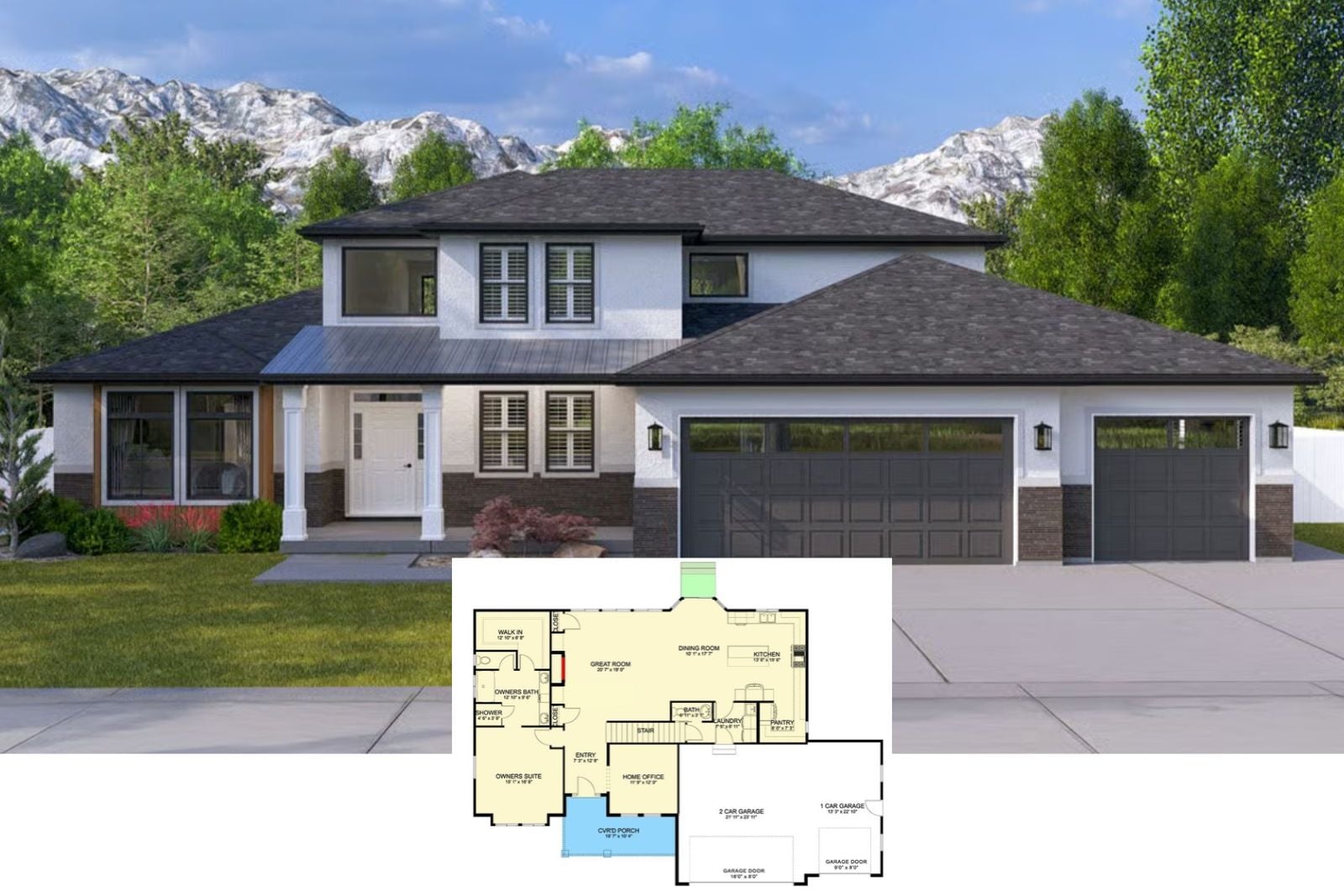 Take a Tour of The Alpine Hip Roof 6-Bedroom Prairie-Style House Plan with Basement Expansion (2,643 Sq. Ft. Floor Plan)
