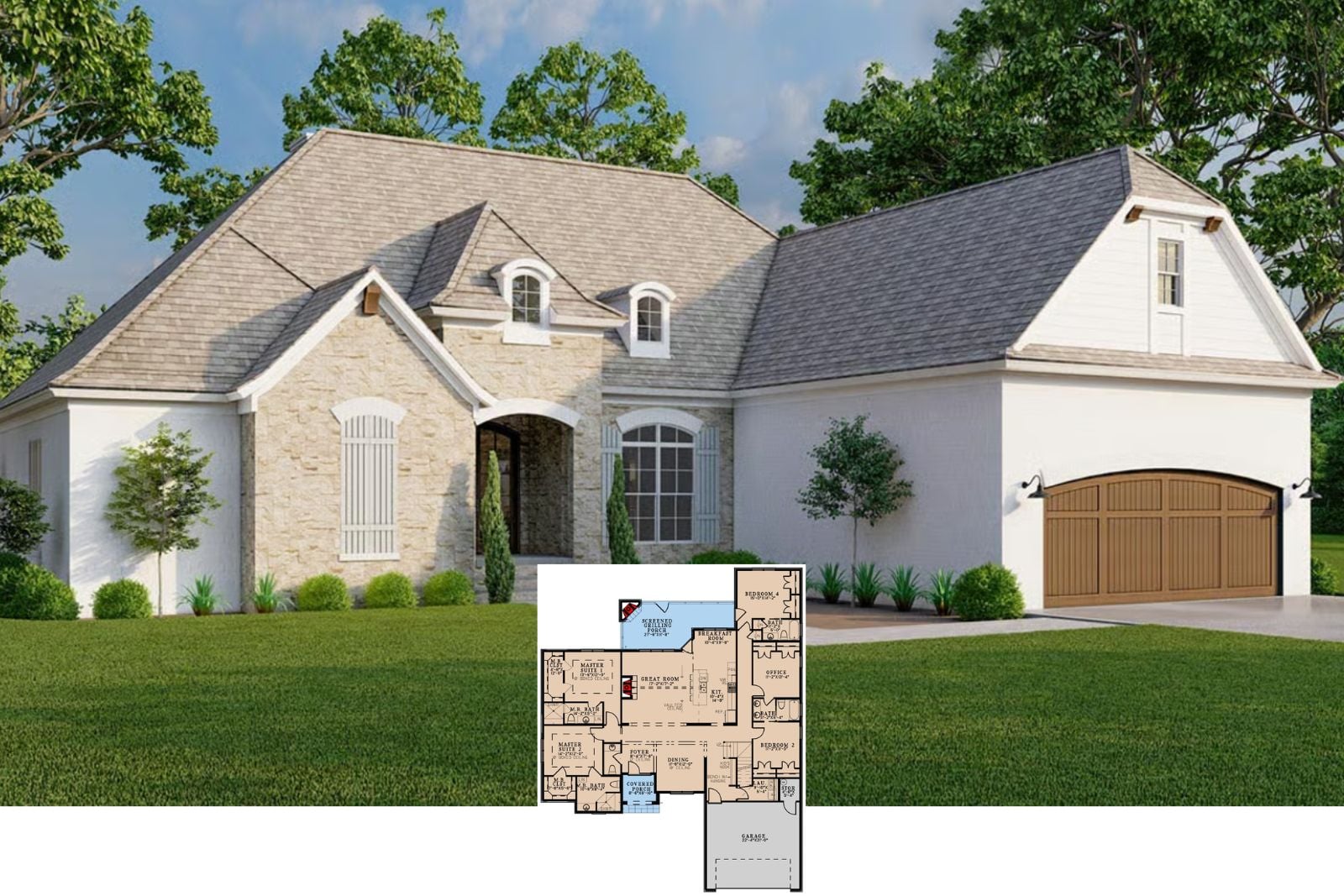 Limecrest Manor 5-Bedroom European House Plan with Dual Primary Suites (2,565 Sq. Ft. Floor Plan)
