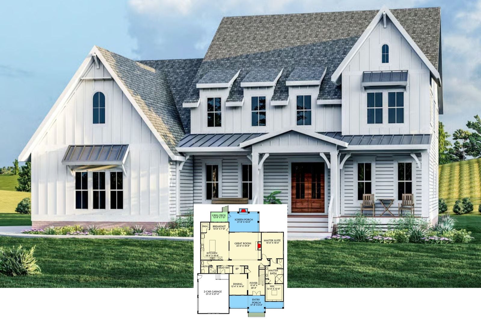 The Cartwright 5-Bedroom New American Farmhouse Layout with Loft (4,102 Sq. Ft. Floor Plan)