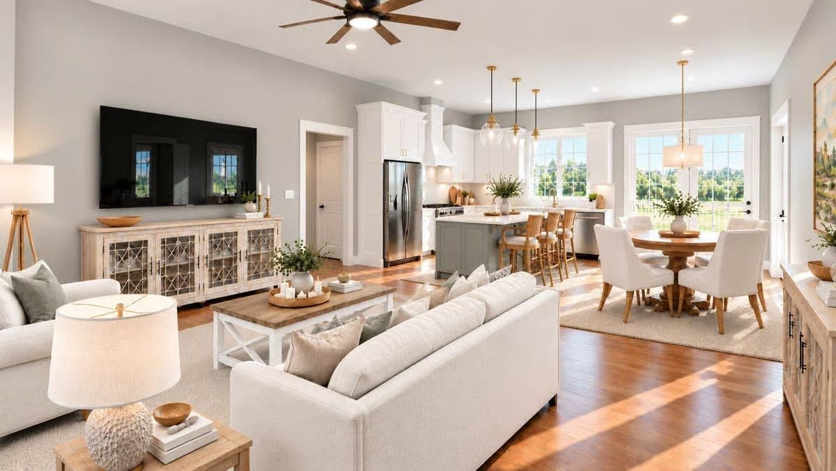 Open-Plan Living Where the Kitchen Island Gets as Much Action as the Sofa