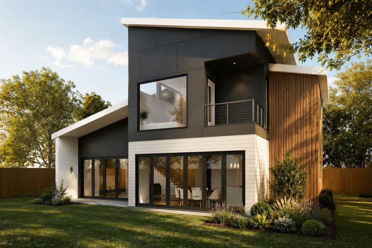 Charcoal Panels, Cedar Cladding, and Glass That Means Business