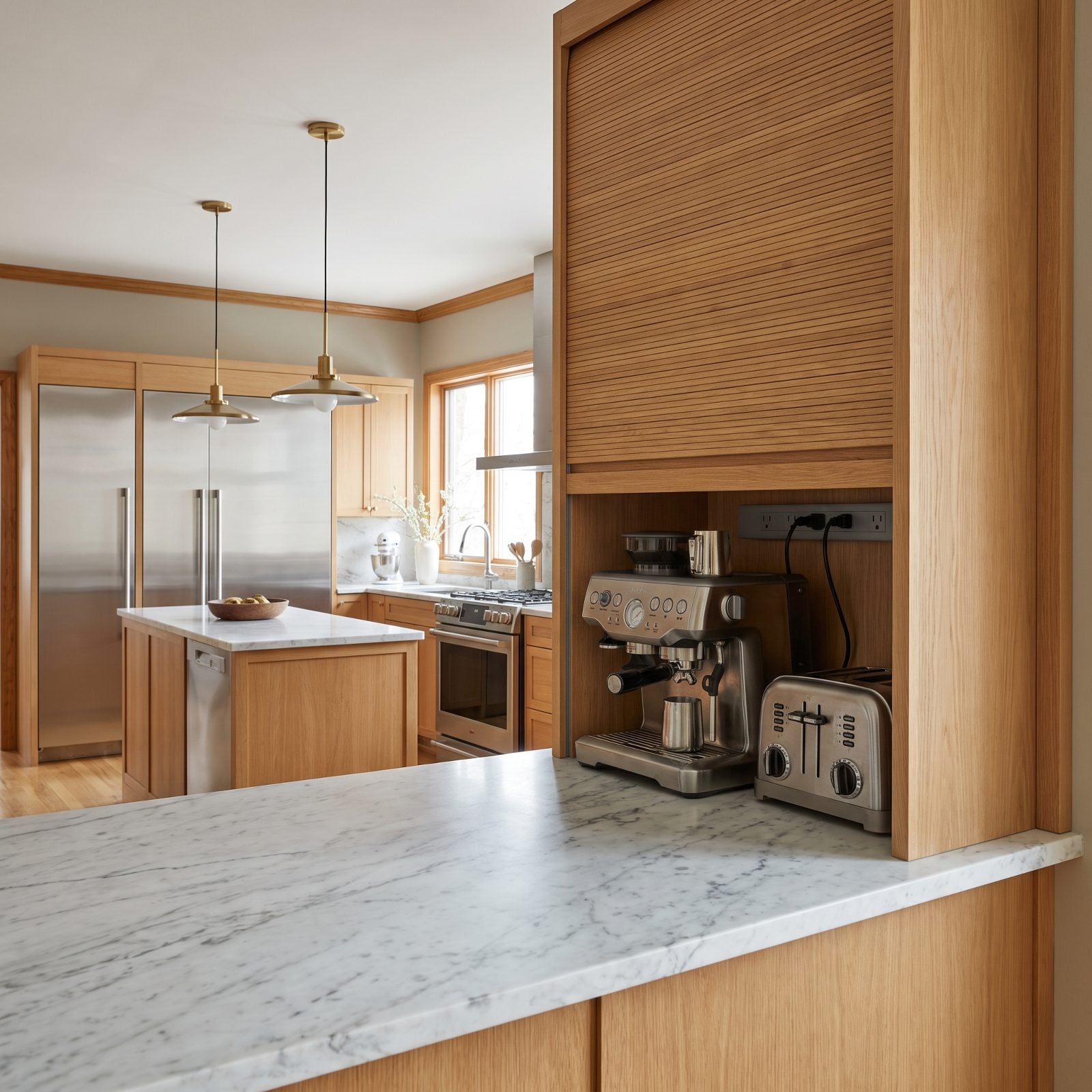 An Appliance Garage That Keeps Daily Gadgets Plugged In