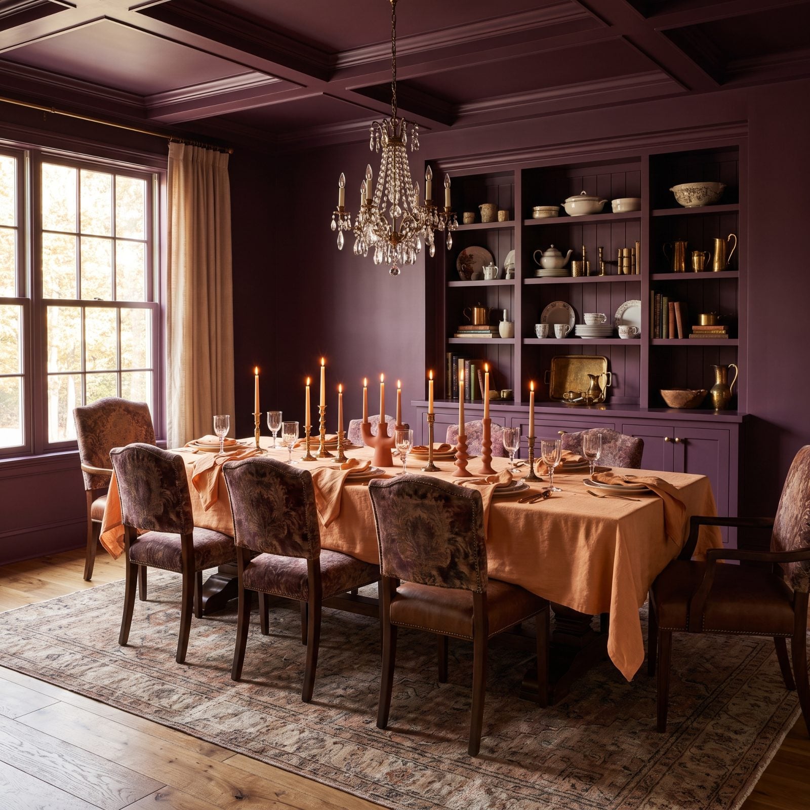 Apricot and Deep Plum: A Warm-Spiced Dining Room for Candlelit Dinners