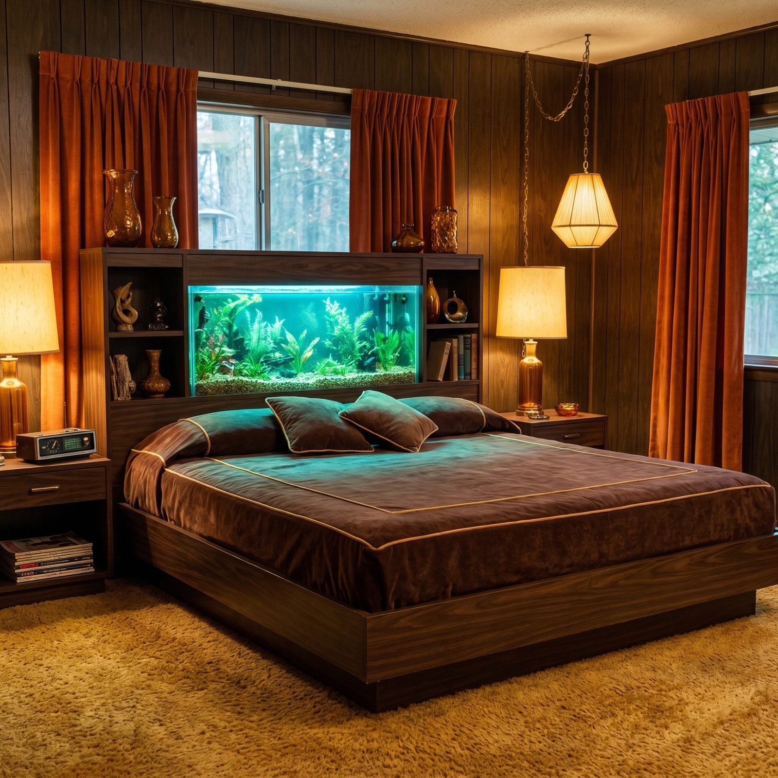 An Aquarium Built Right Into the Headboard