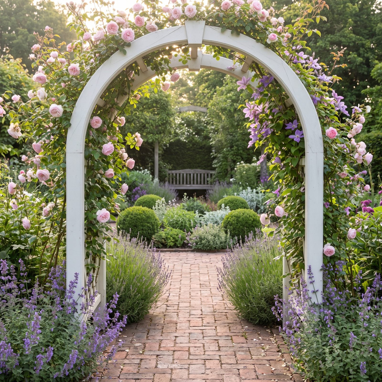 An Arched Arbor Entry That Makes a Small Yard Feel Composed