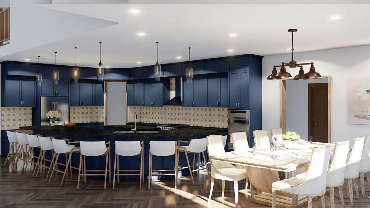 Dark Island Seating for Ten and a Kitchen That Doesn't Apologize for Its Scale