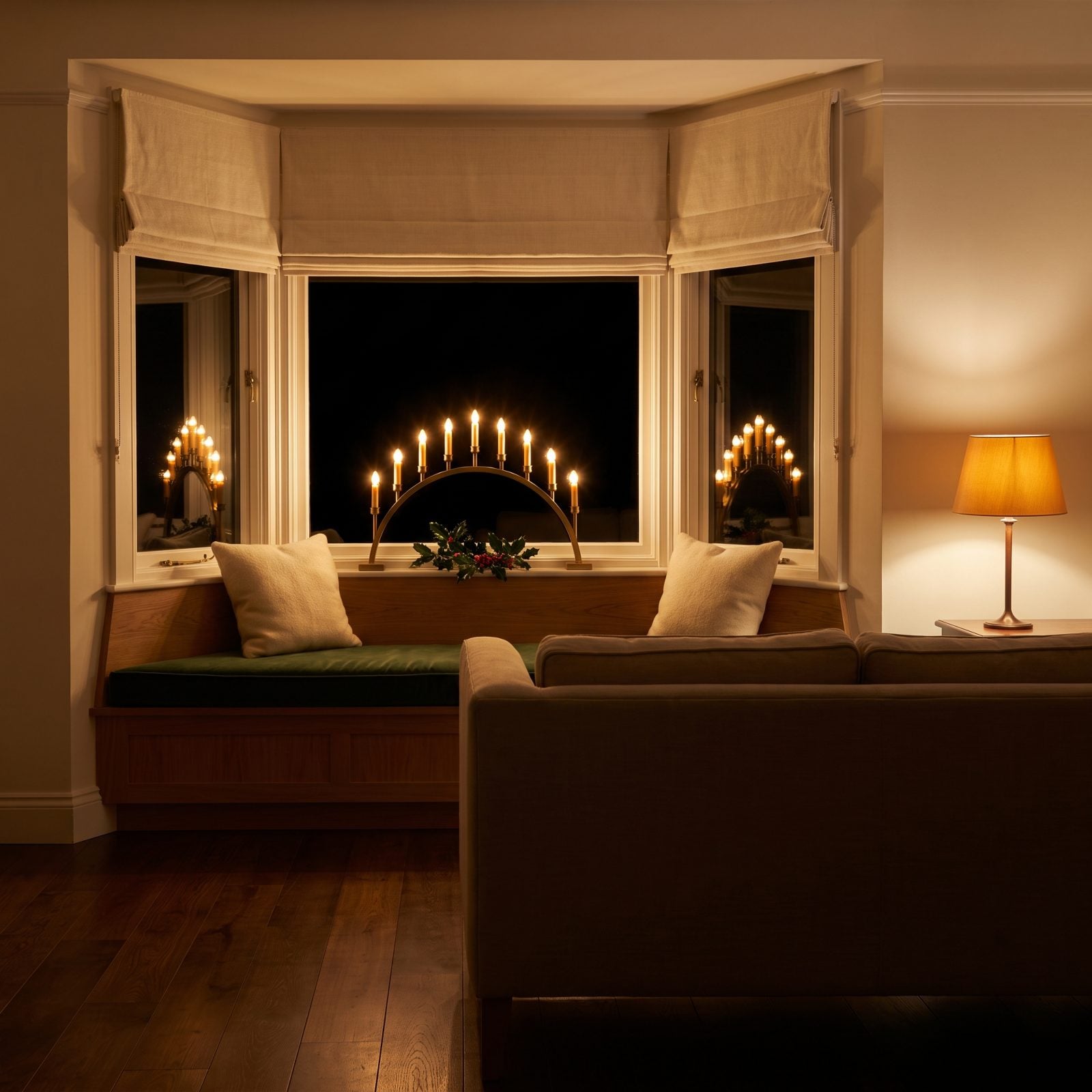 A Bay Window Filled with Graduated Candle Arches