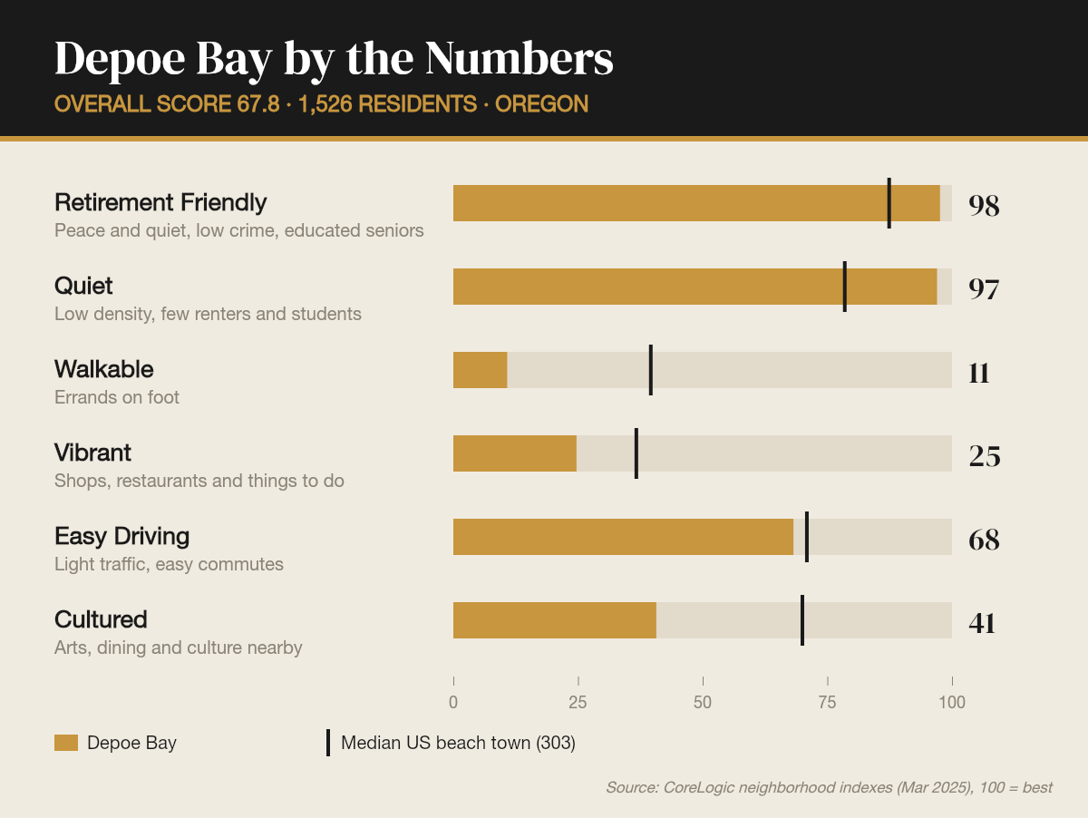 Depoe Bay by the numbers