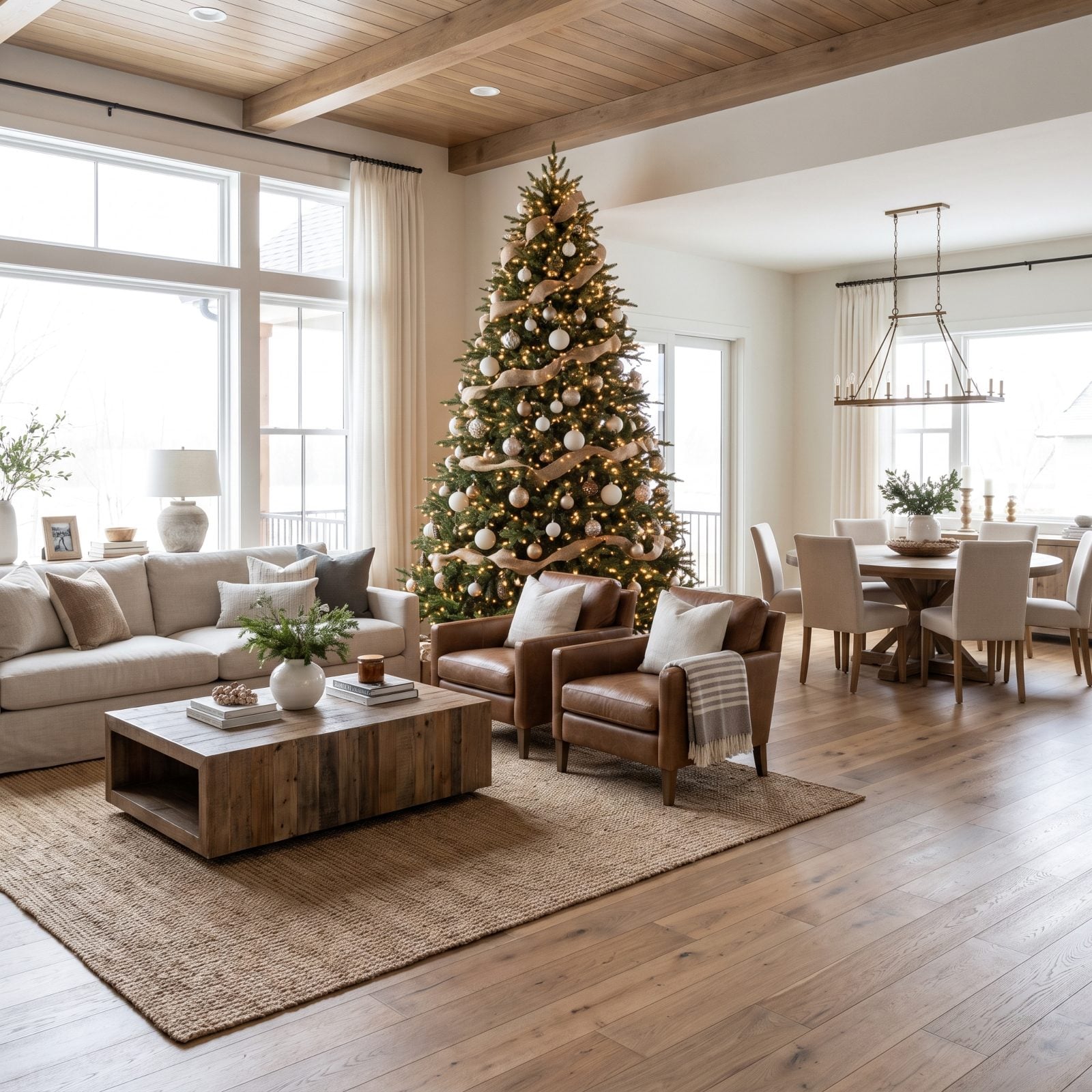 Between the Living and Dining Areas as a Divider