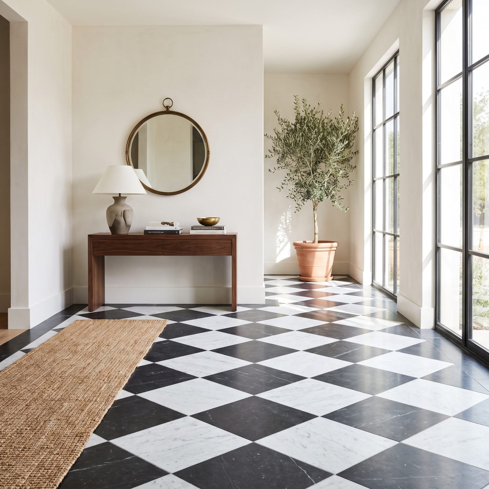 Black-and-White Checkerboard Floors