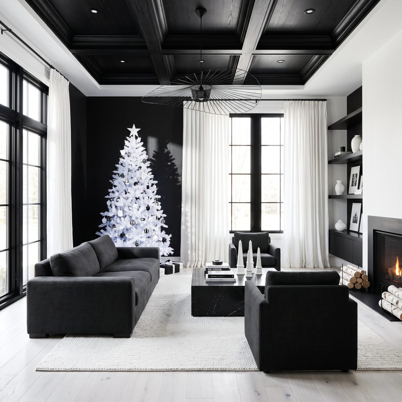 Black and Winter White: The Christmas Room That Refuses to Shout