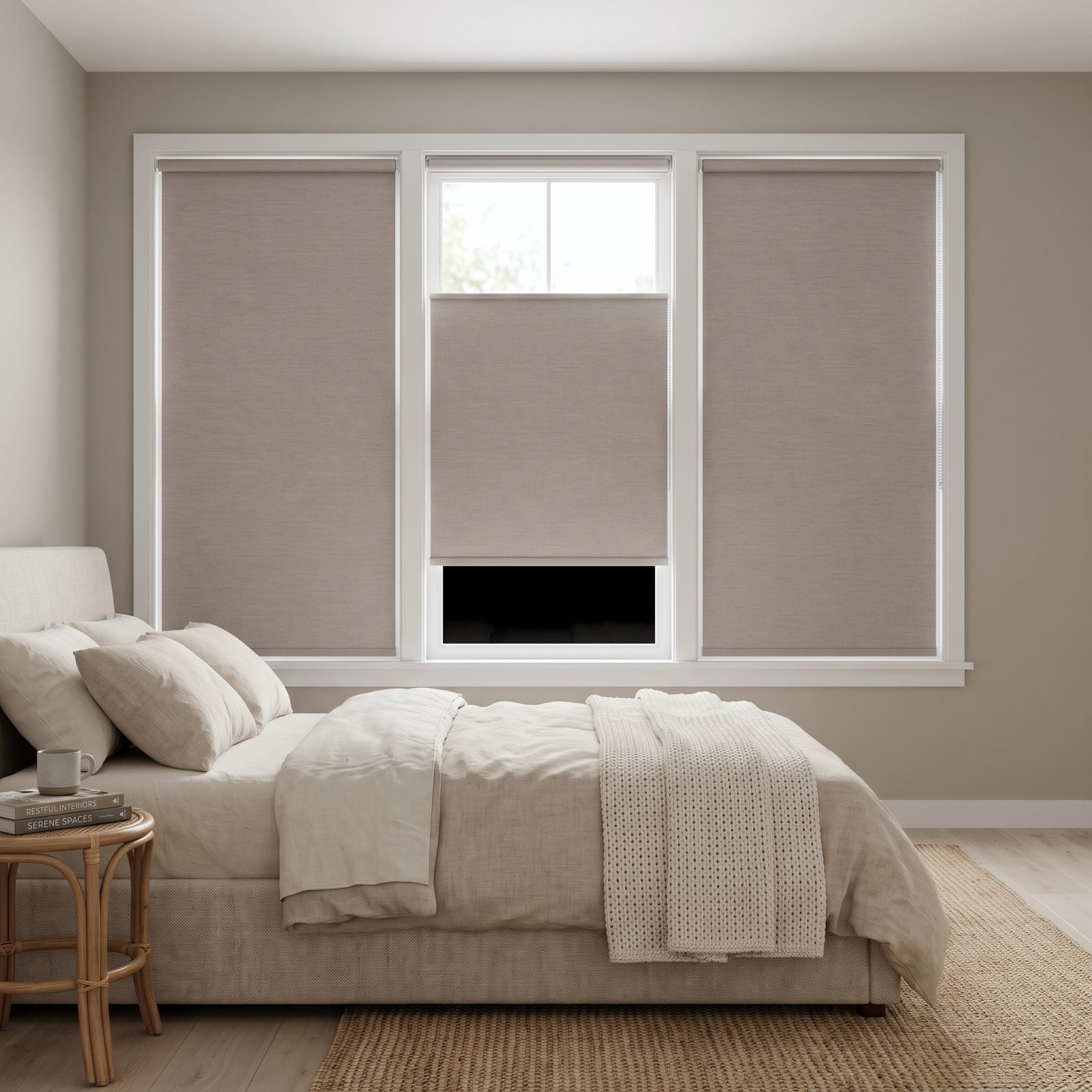 Blackout Shades Fitted Flush Inside the Window Frame