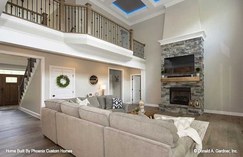Stacked Stone, a Wood Mantel, and a Loft That Keeps Everyone Connected
