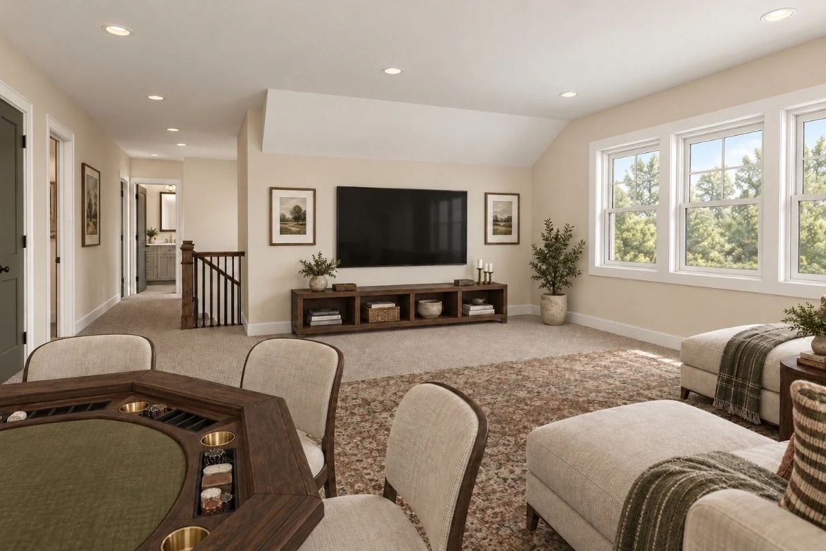 Poker Table, Wall-Mounted TV, and a Bonus Room That Actually Gets Used