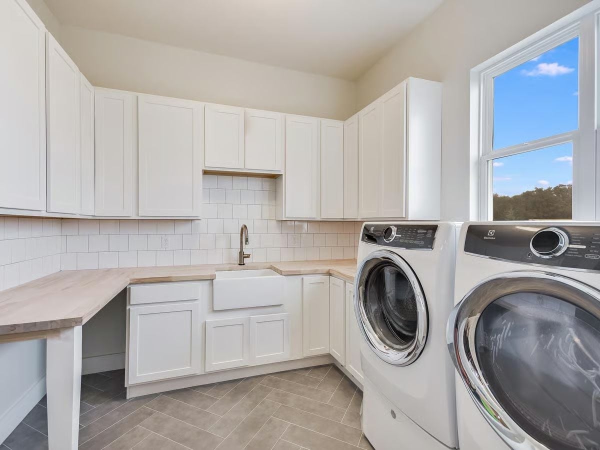Farmhouse Sink Anchors a Laundry Room Built to Actually Handle the Work