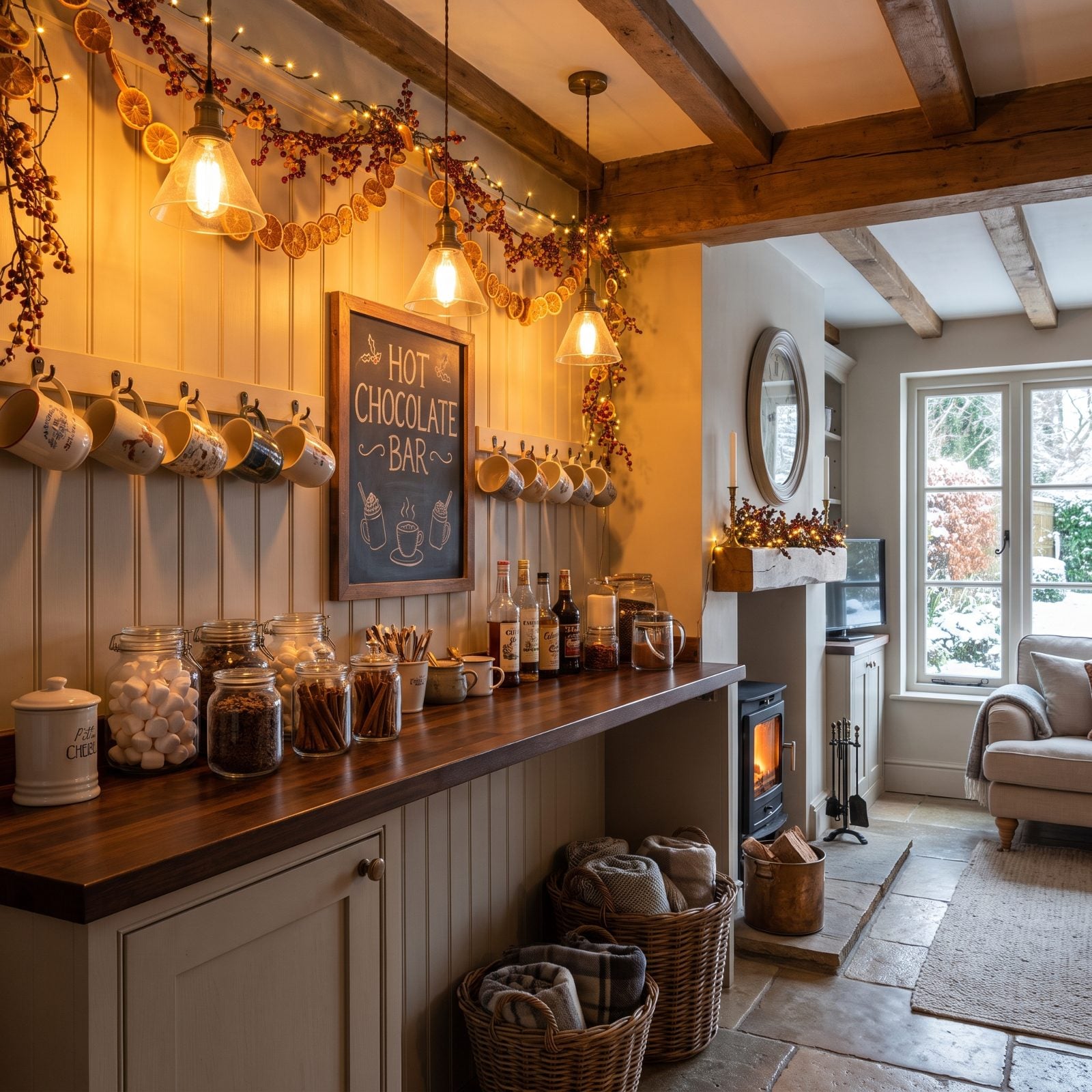 A Breakfast Bar Dressed Up as a Hot Chocolate Café