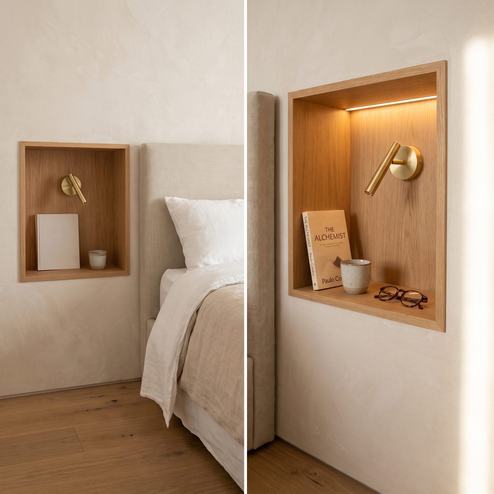 Built-In Bedside Niches Instead of Nightstands