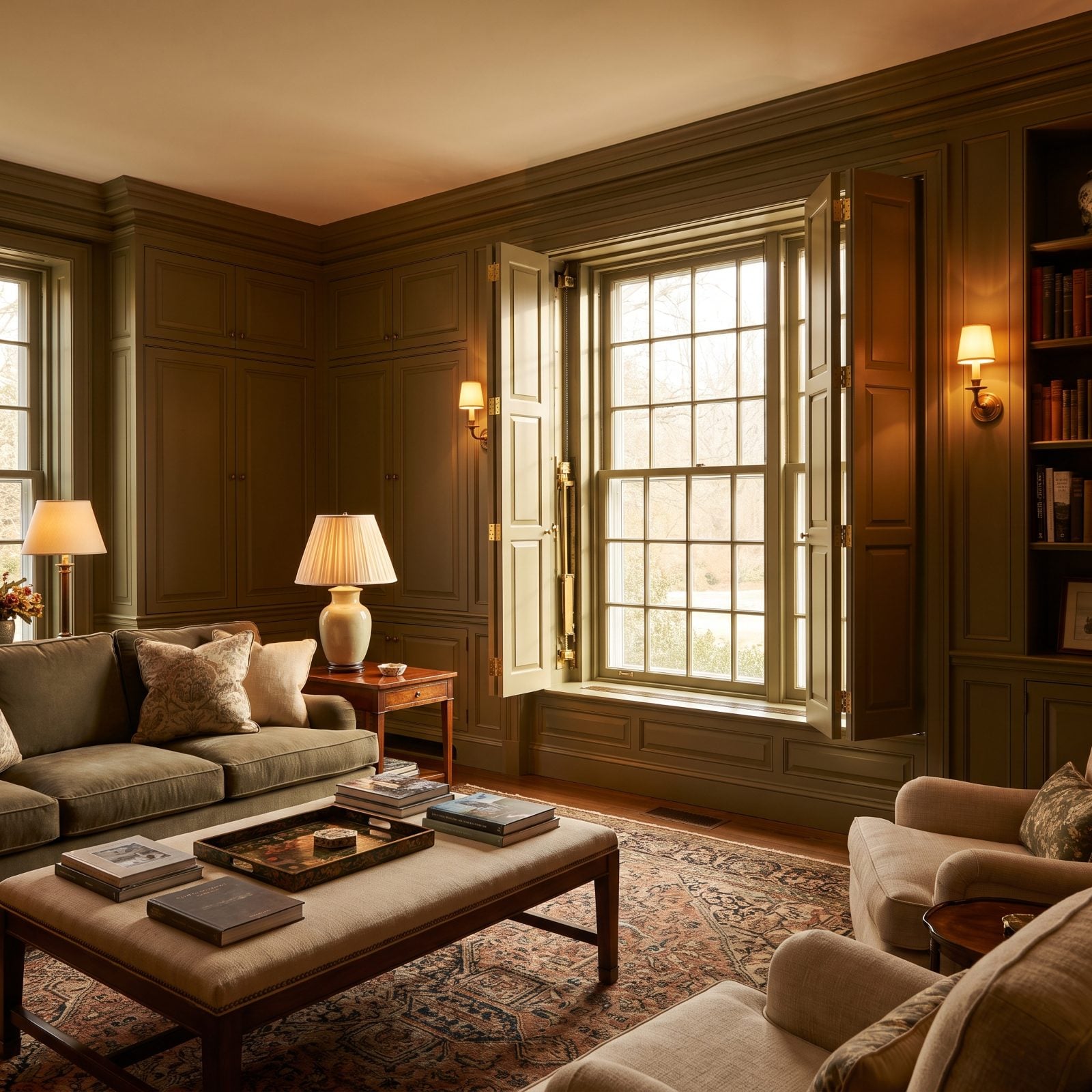 Built-In Interior Shutters That Fold Back Into the Wall