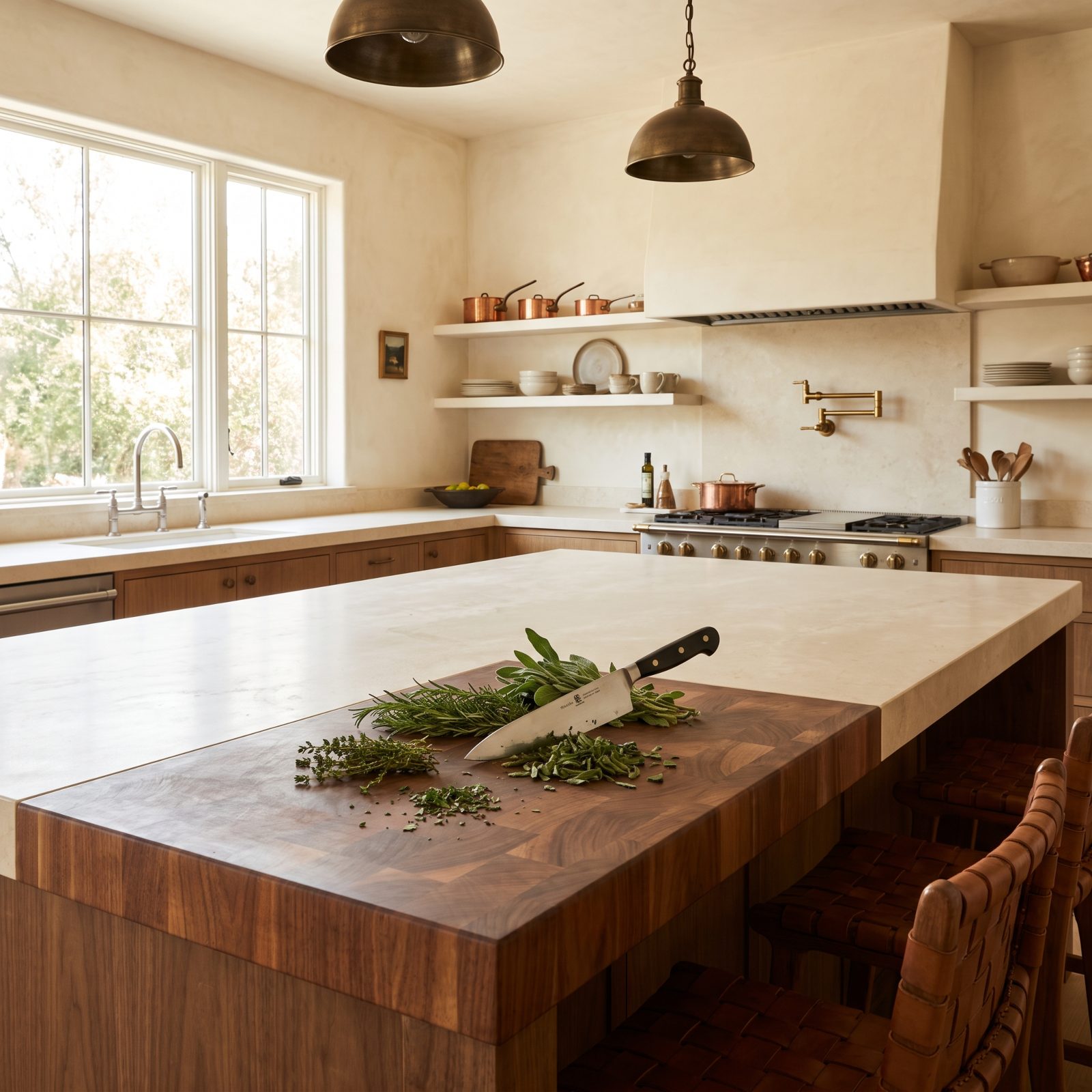 A Butcher-Block Prep Zone Built Into the Counter