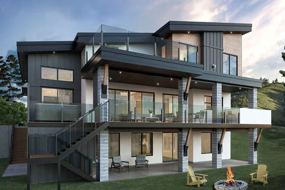 Cantilevered Decks and Glass Railings Built for Someone Who Earned the View