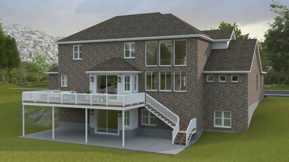 Raised Deck with Covered Patio Below Pulls Double Duty for Two Generations