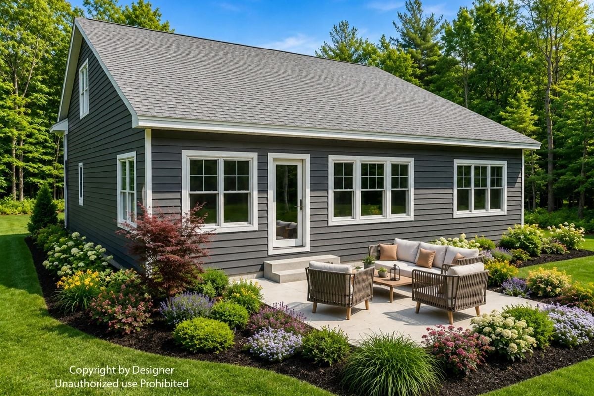 Gray Siding, White Trim, and a Patio That Earns Its Square Footage