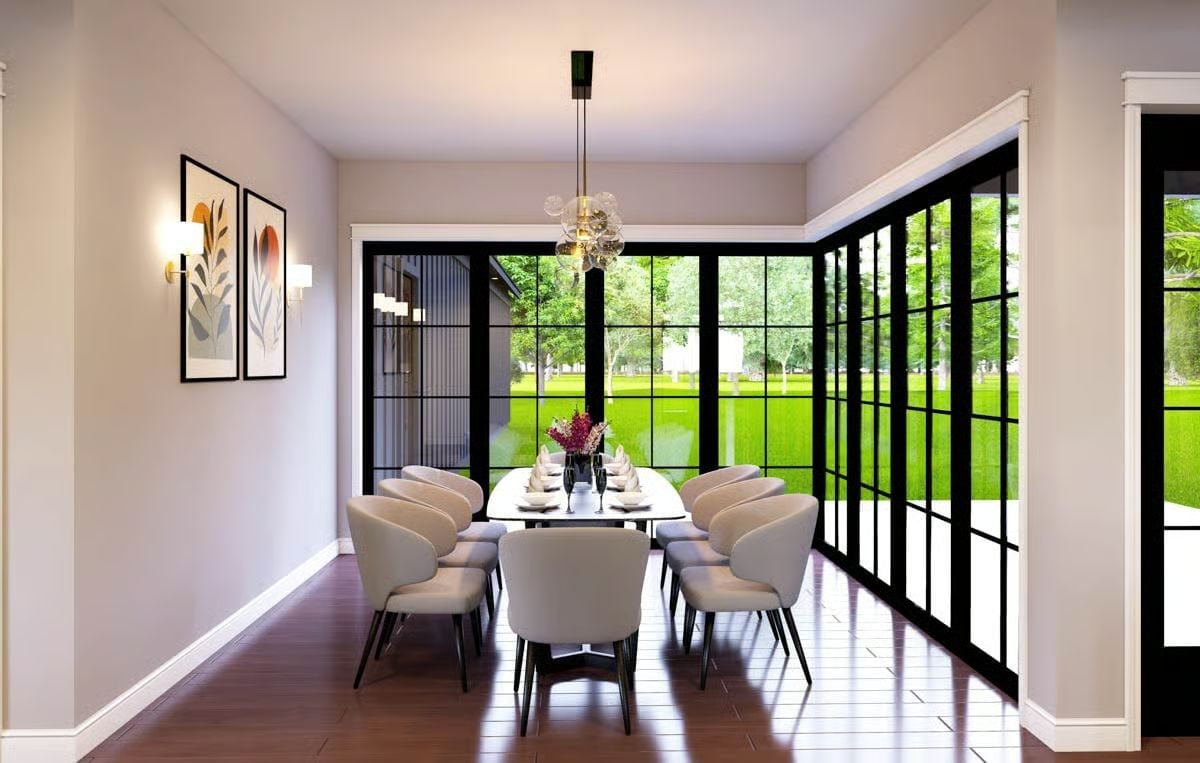 Floor-to-Ceiling Glass Turns a Lawn Into a Living Backdrop