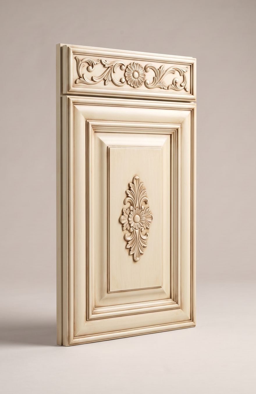 Carved or Ornamental kitchen cabinet door illustration