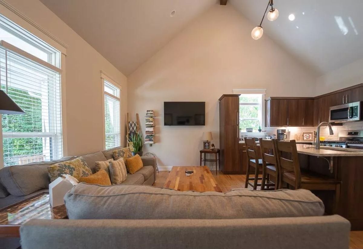 Vaulted Ceilings and a Kitchen That Doesn't Hide From the Living Room