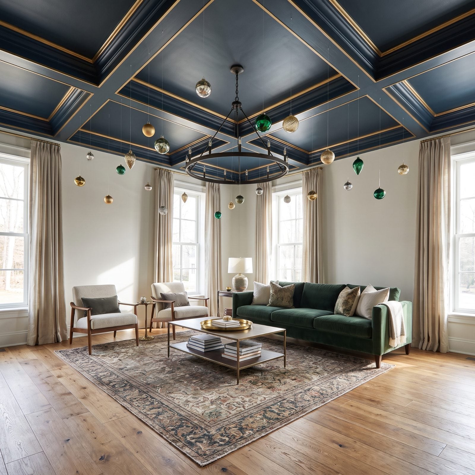 Ceiling-Hung Ornaments That Keep Surfaces Clear