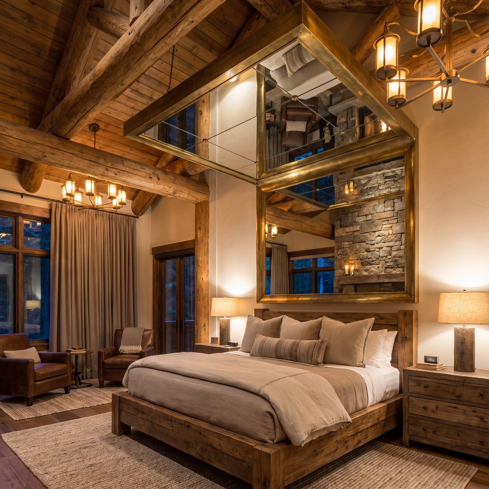The Ceiling Mirror Staring Back From Above the Bed