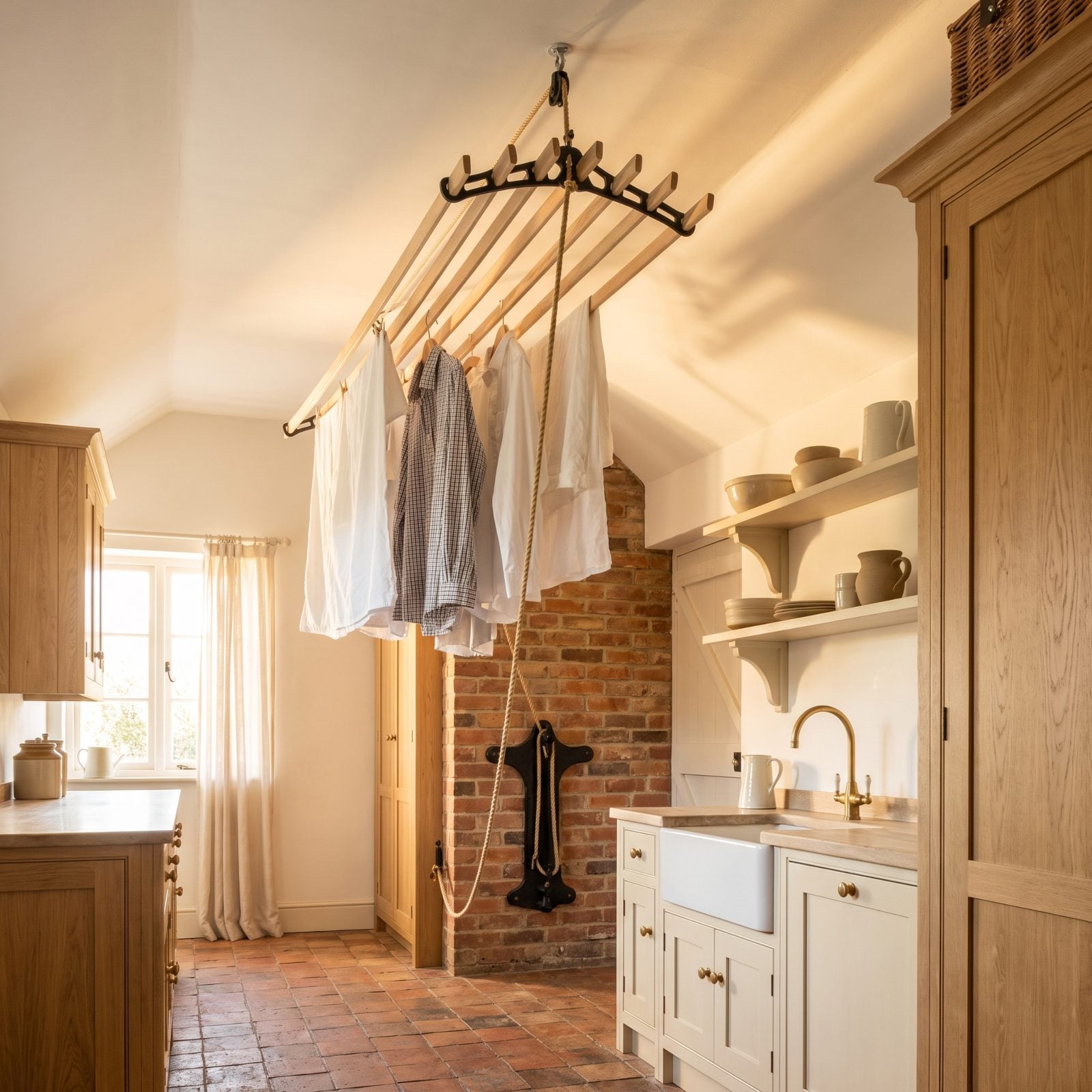 Ceiling-Mounted Pulley Drying Rack